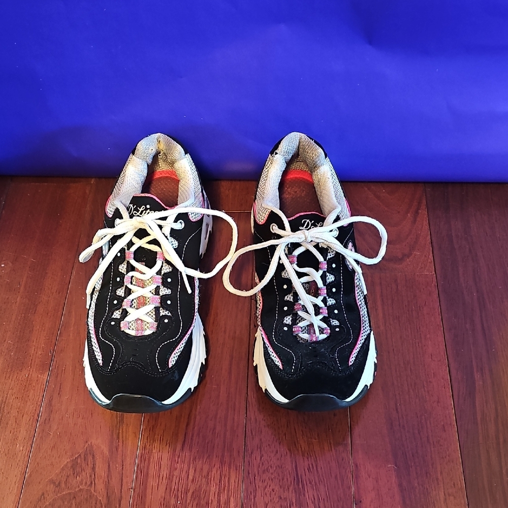 Skechers Black and White Athletic Shoes - Picture 2 of 5